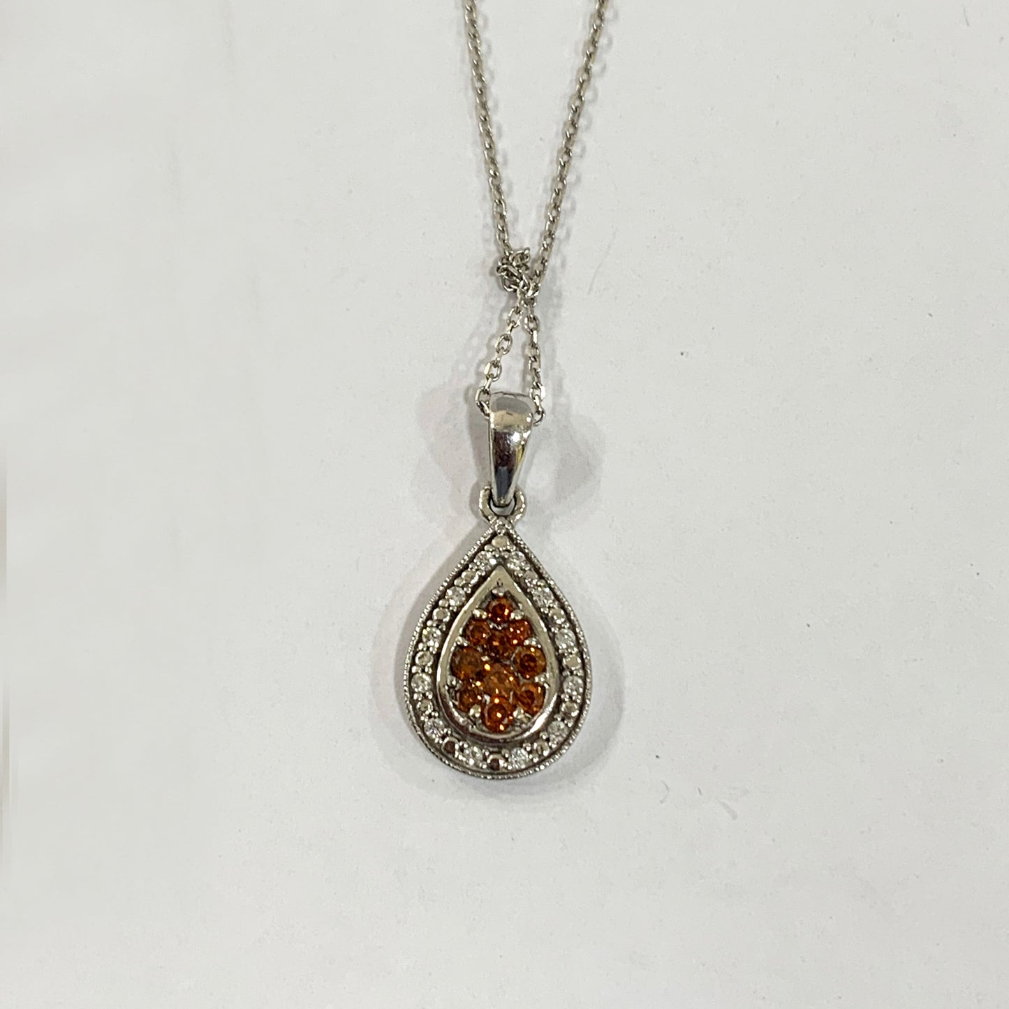 14k Rose Gold Brown Diamond Pendant
