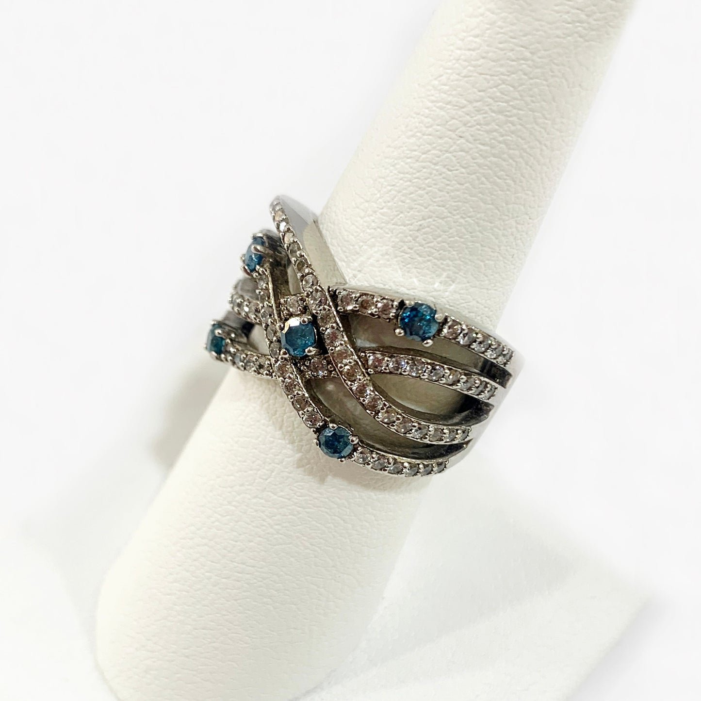 Sterling Silver Blue CZ Ring