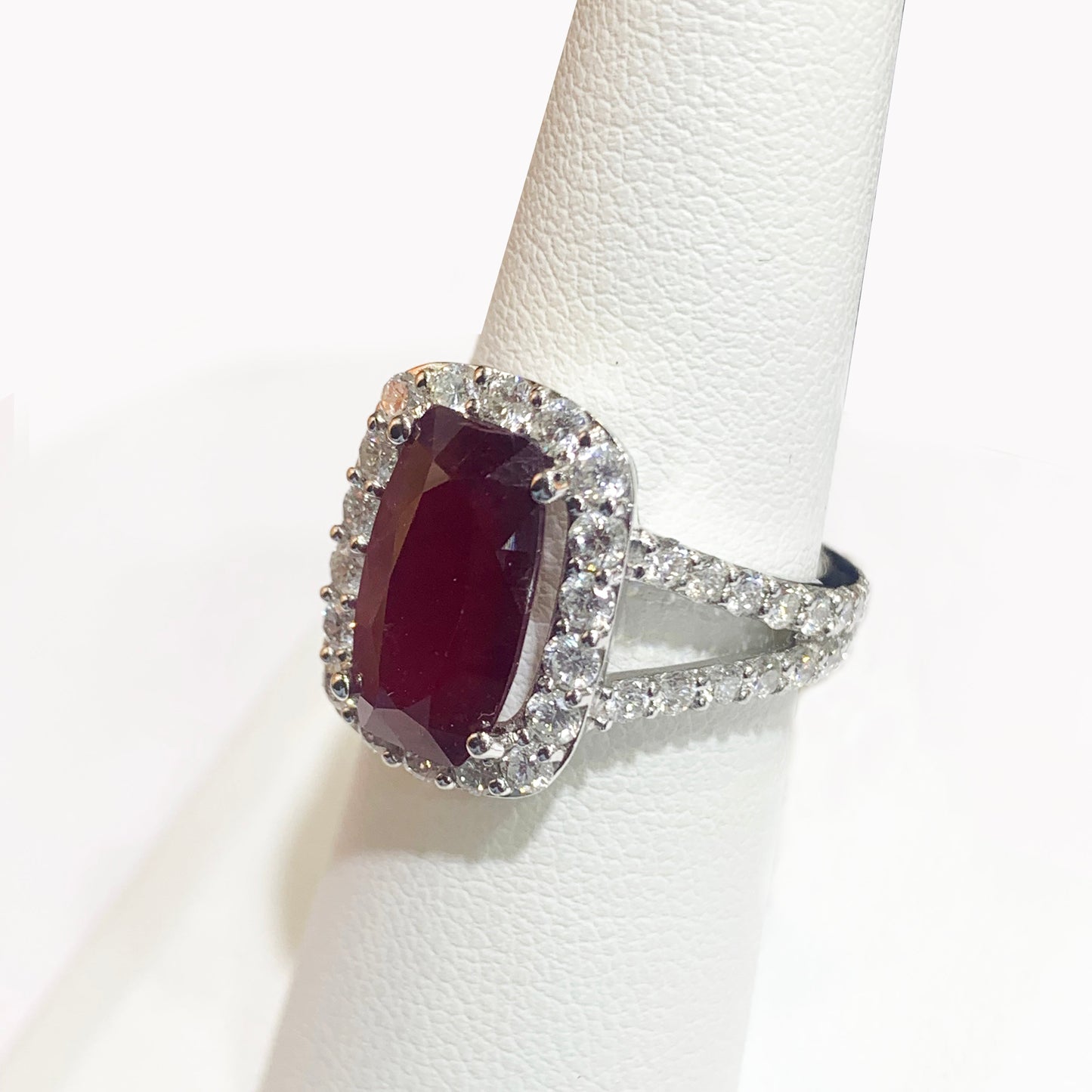 14k White Gold Ruby Ring