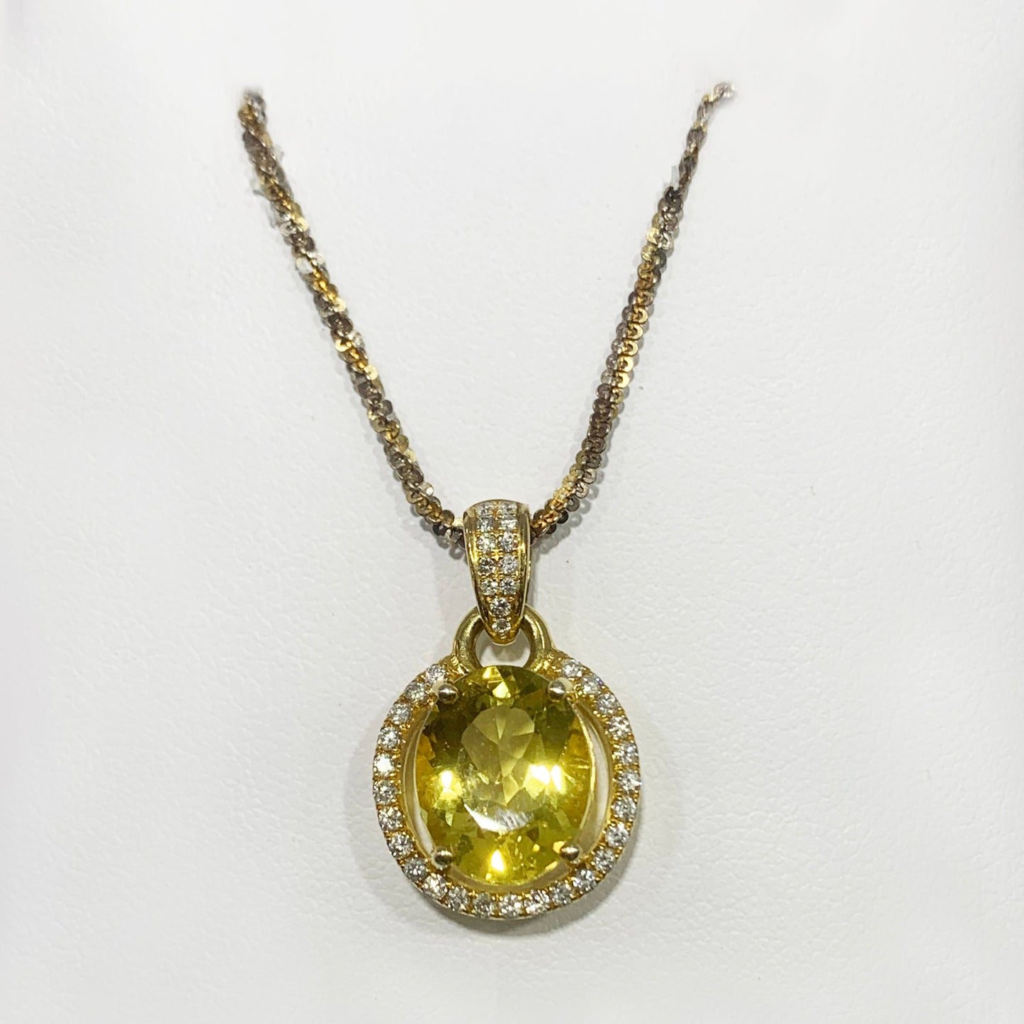 14K Yellow Gold Beryl Pendant
