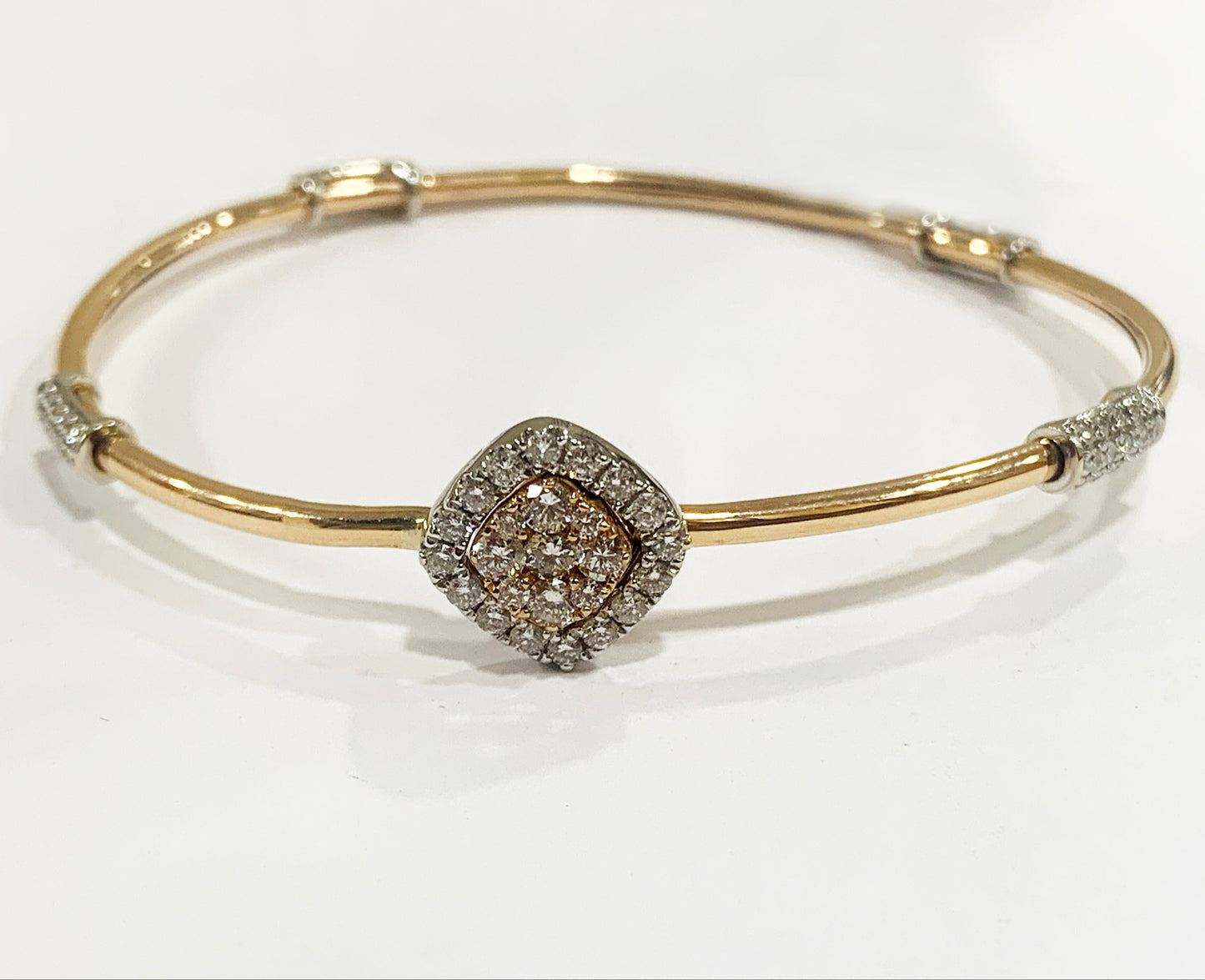 14k Rose Gold Diamond Bangle