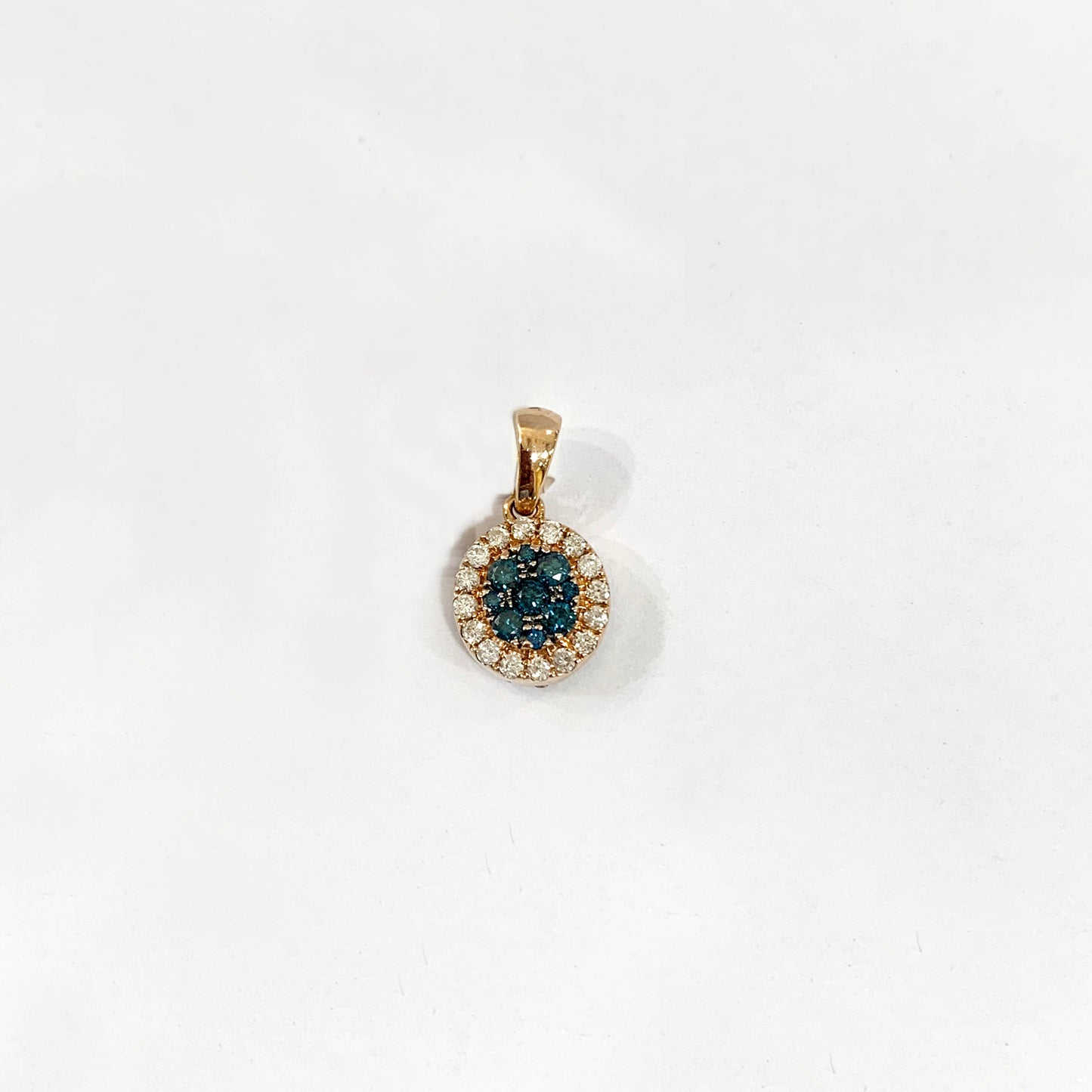 14k Rose Gold Brown & Blue Diamond Flip Pendant