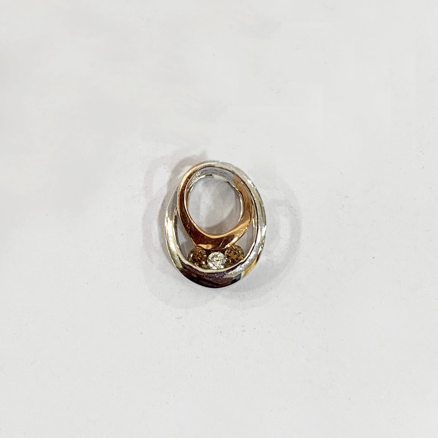 14k Rose Gold Brown Diamond Pendant