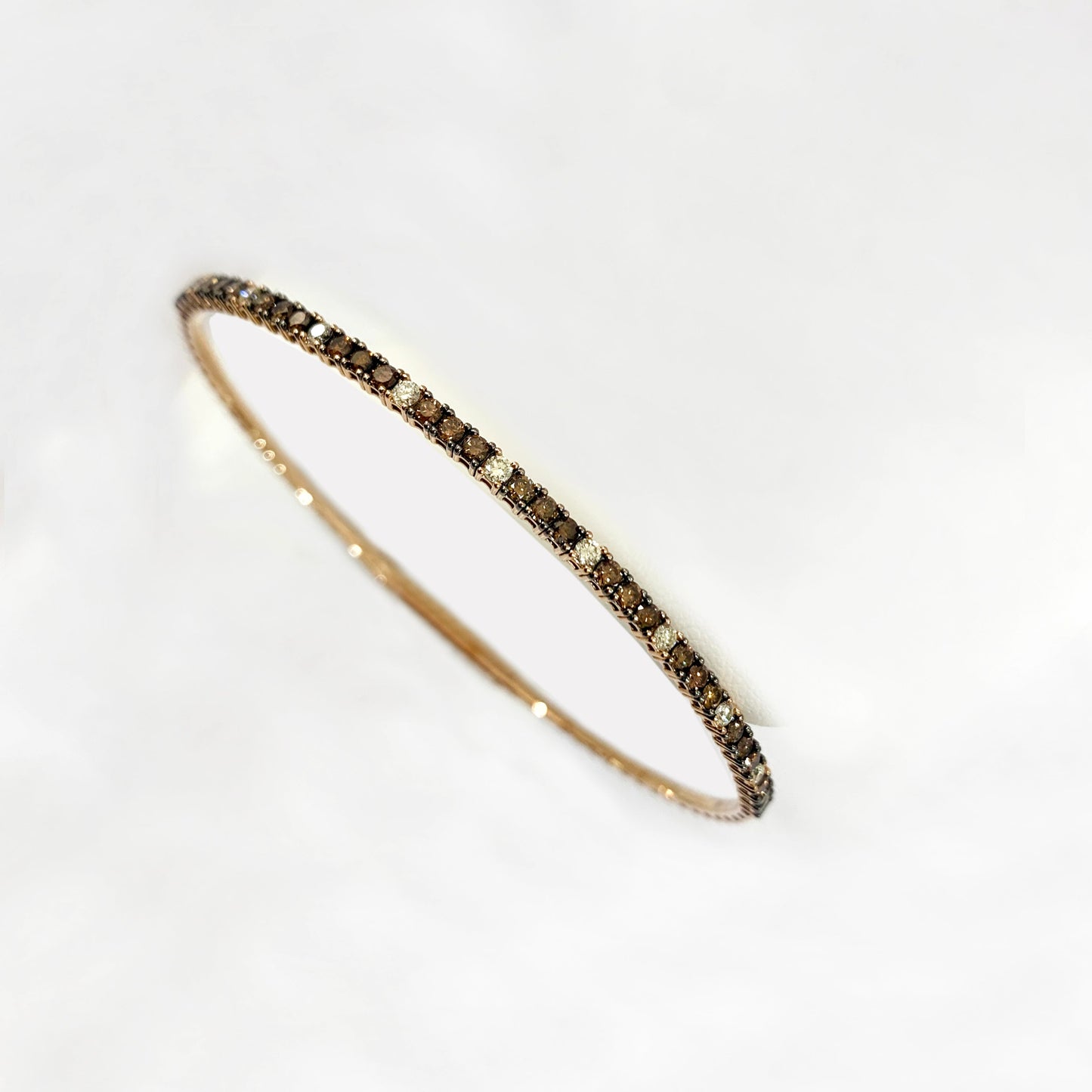 14k Rose Gold Chocolate Diamond Bangle