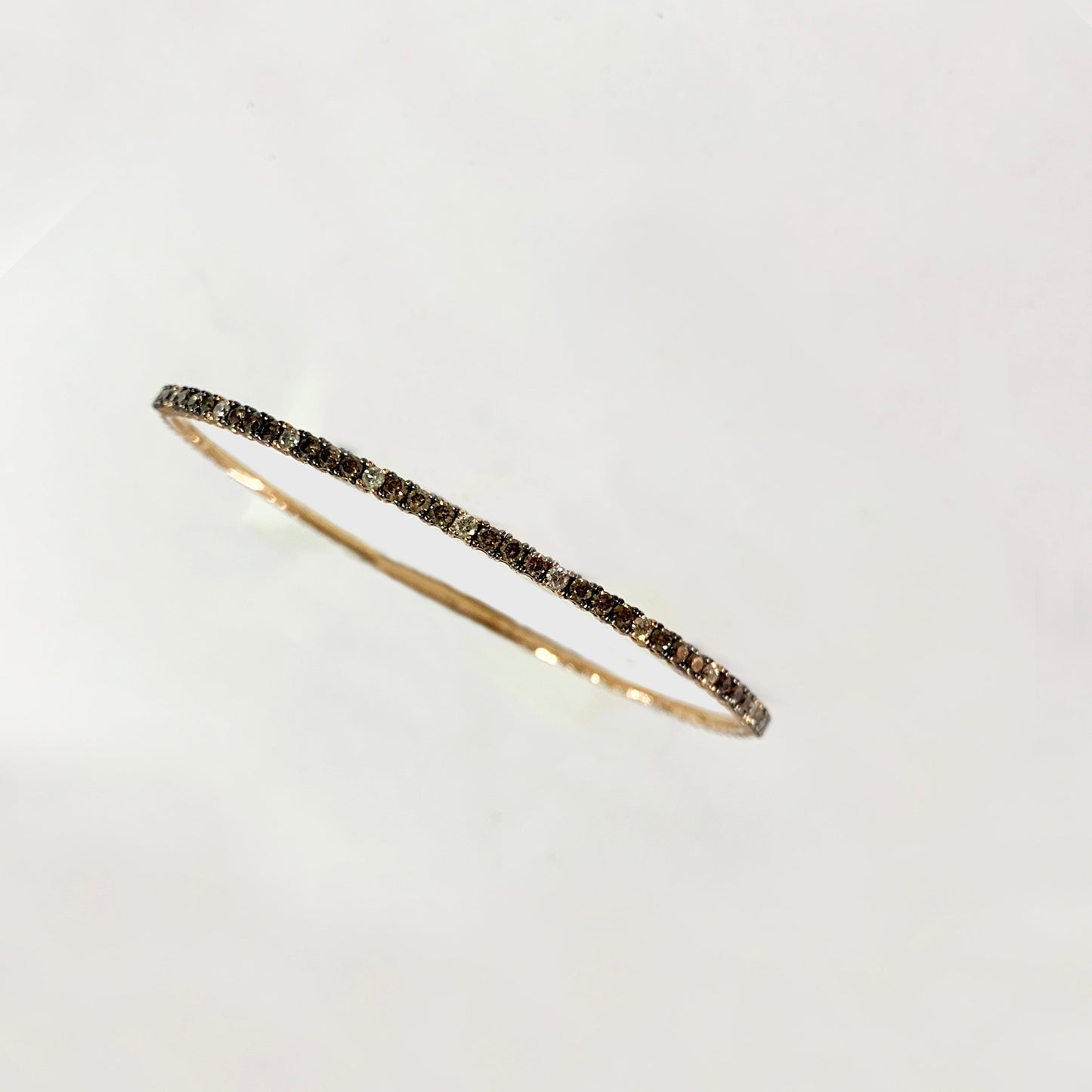 14k Rose Gold Chocolate Diamond Bangle