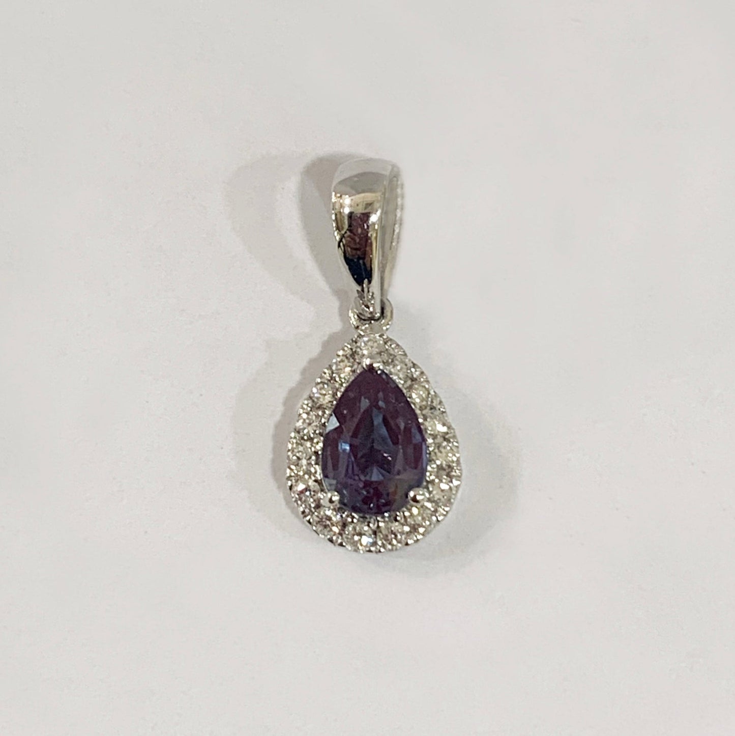 14k White Gold Alexandrite Pendant