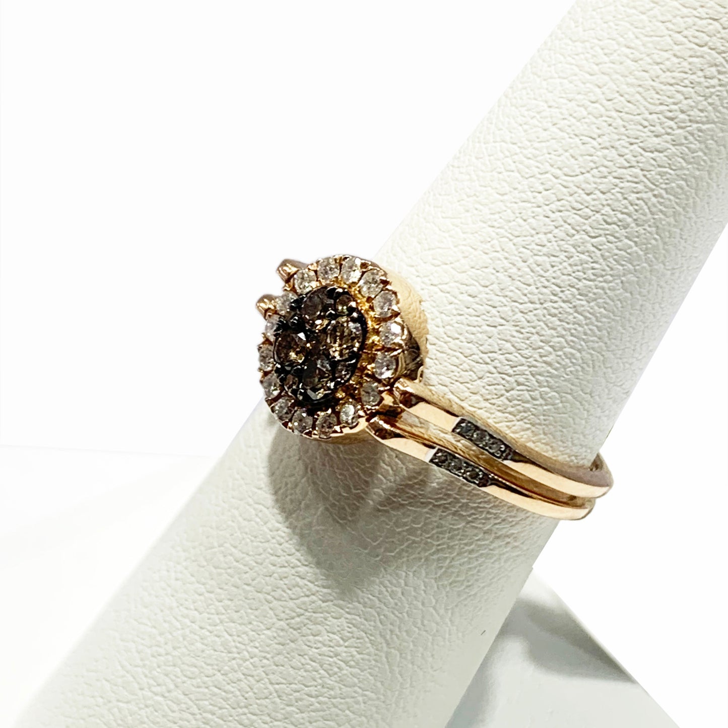 14k Rose Gold Brown & White Diamond Flip Ring