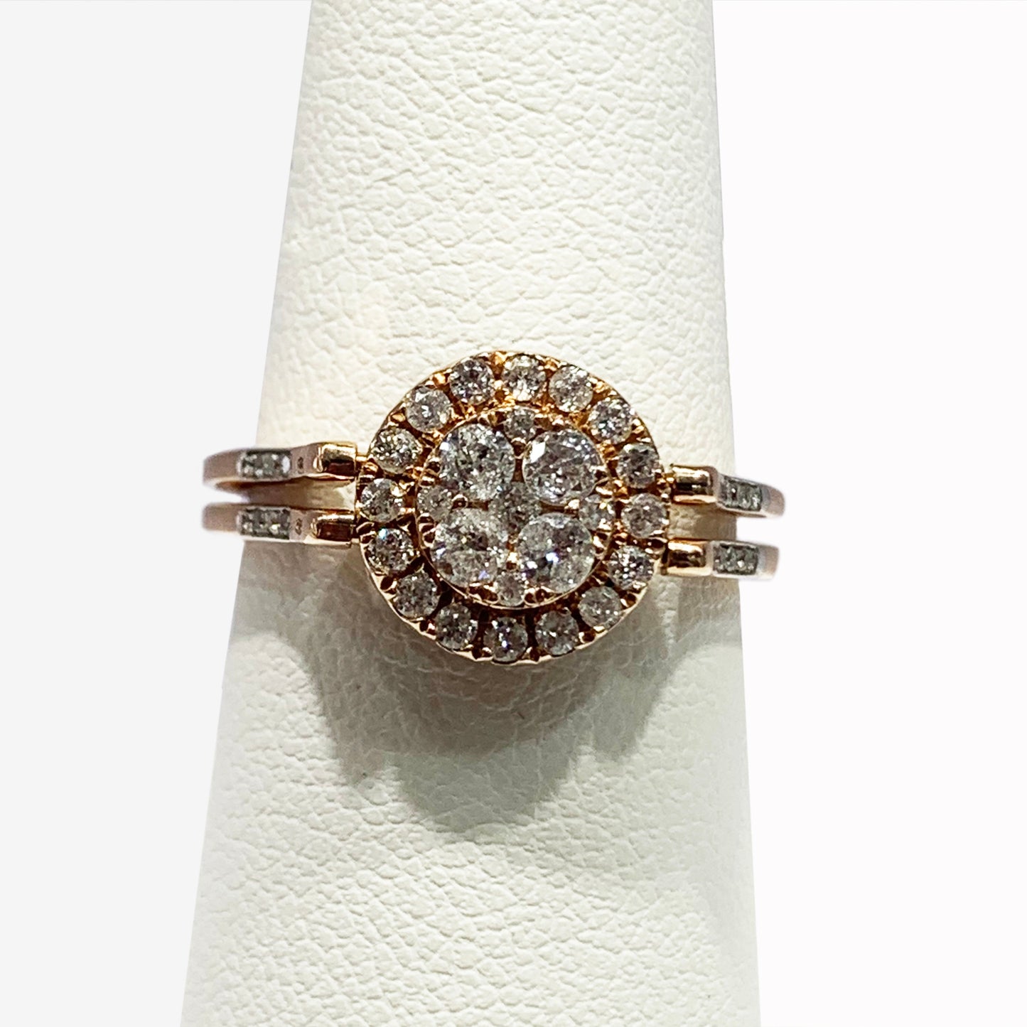 14k Rose Gold Brown & White Diamond Flip Ring