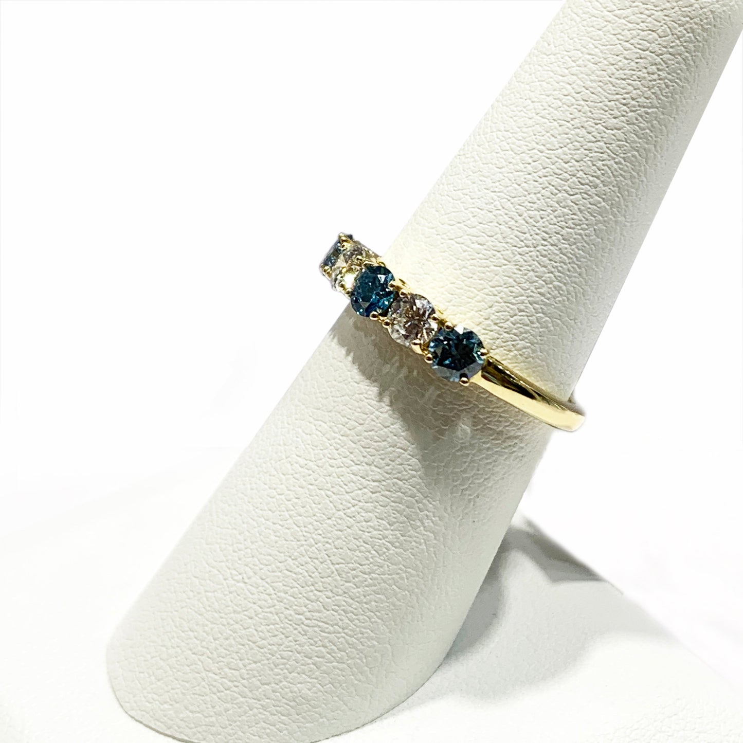 14k Yellow Gold Blue Diamond Ring (LAB)