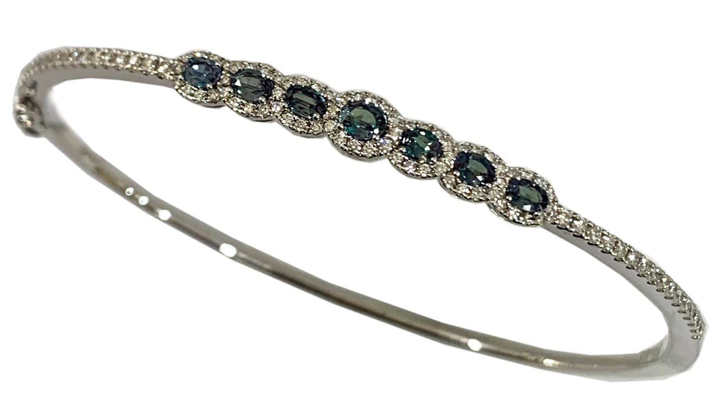 14k Yellow Gold Alexandrite Bangle