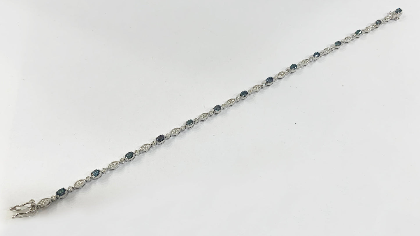 14k White Gold Alexandrite Bracelet
