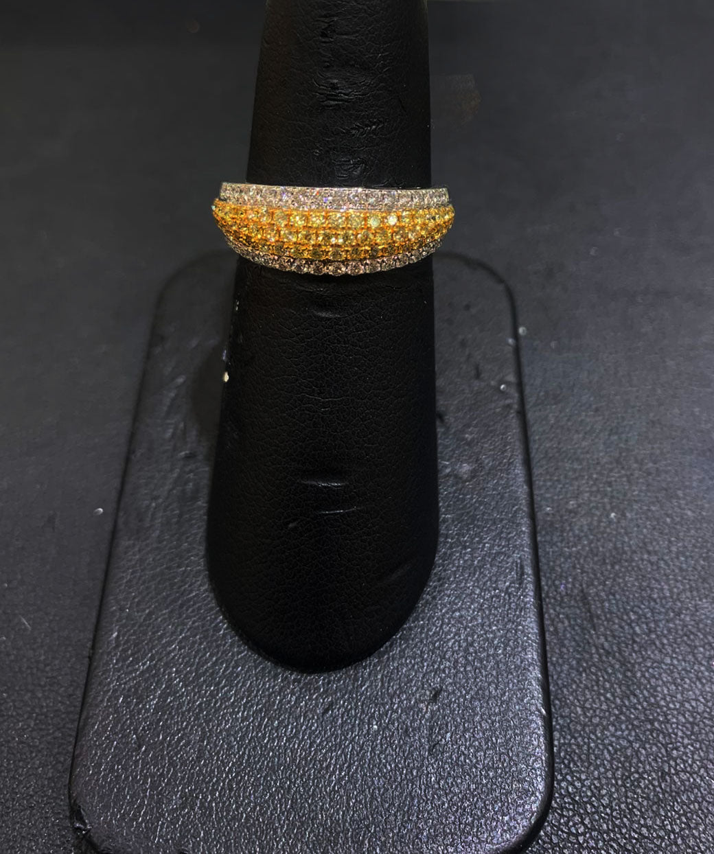 14k White Gold Yellow Diamond Ring