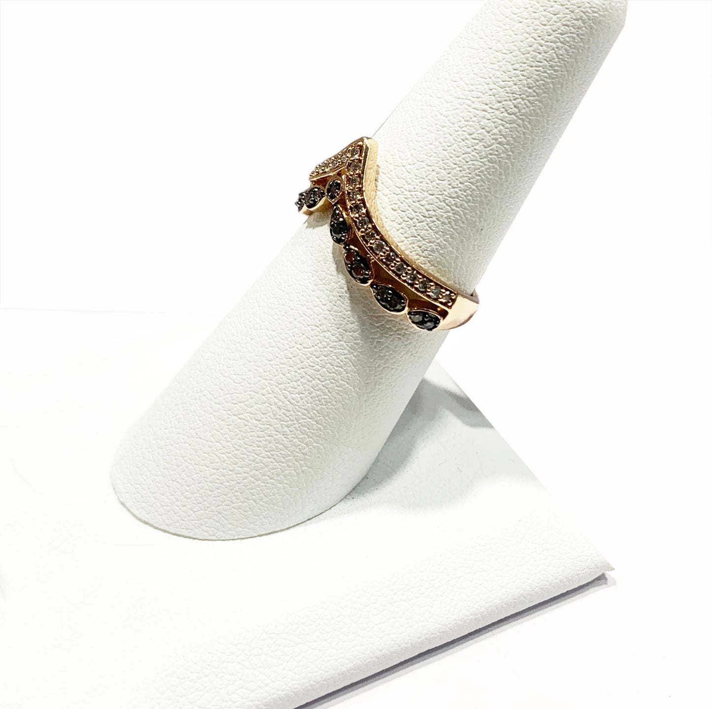 14k Rose Gold Brown Diamond Ring