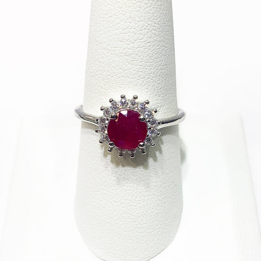 Sterling Silver Ruby Ring