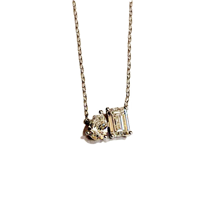 14K WHITE GOLD LAB DIAMOND PENDANT