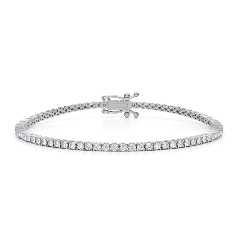 14K WHITE GOLD LAB GROWN DIAMOND BRACELET - 2 CT