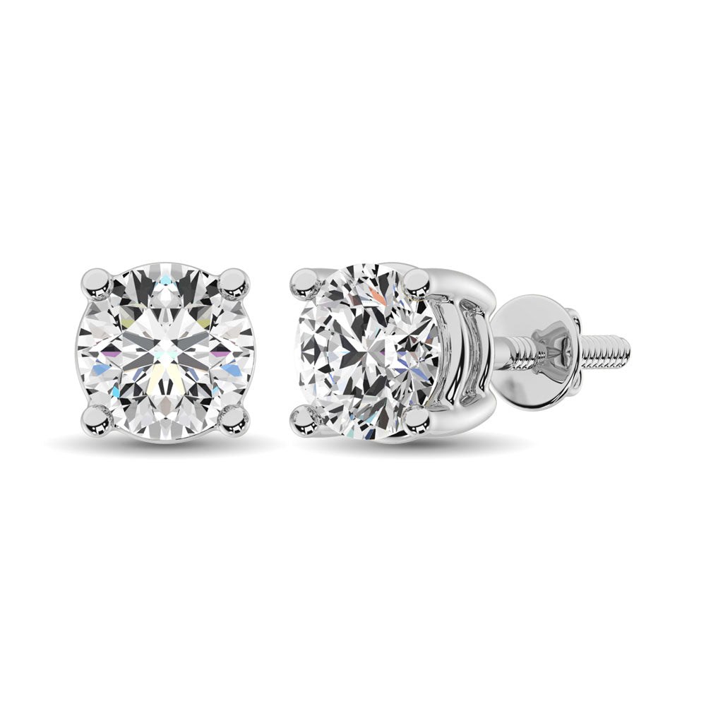 14K WHITE GOLD LAB GROWN DIAMOND  STUDS