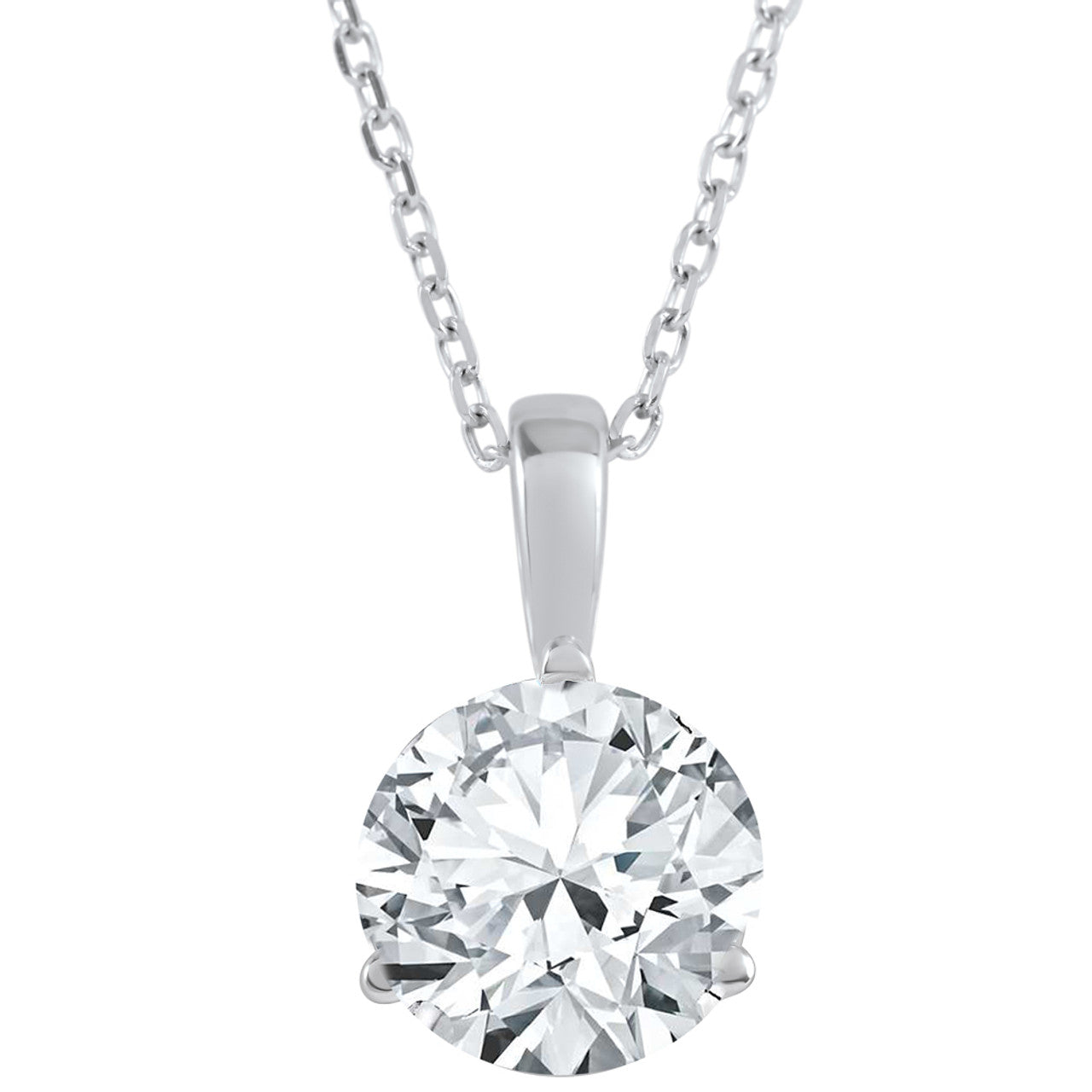 14K WHITE GOLD LAB GROWN DIAMOND  PENDANT