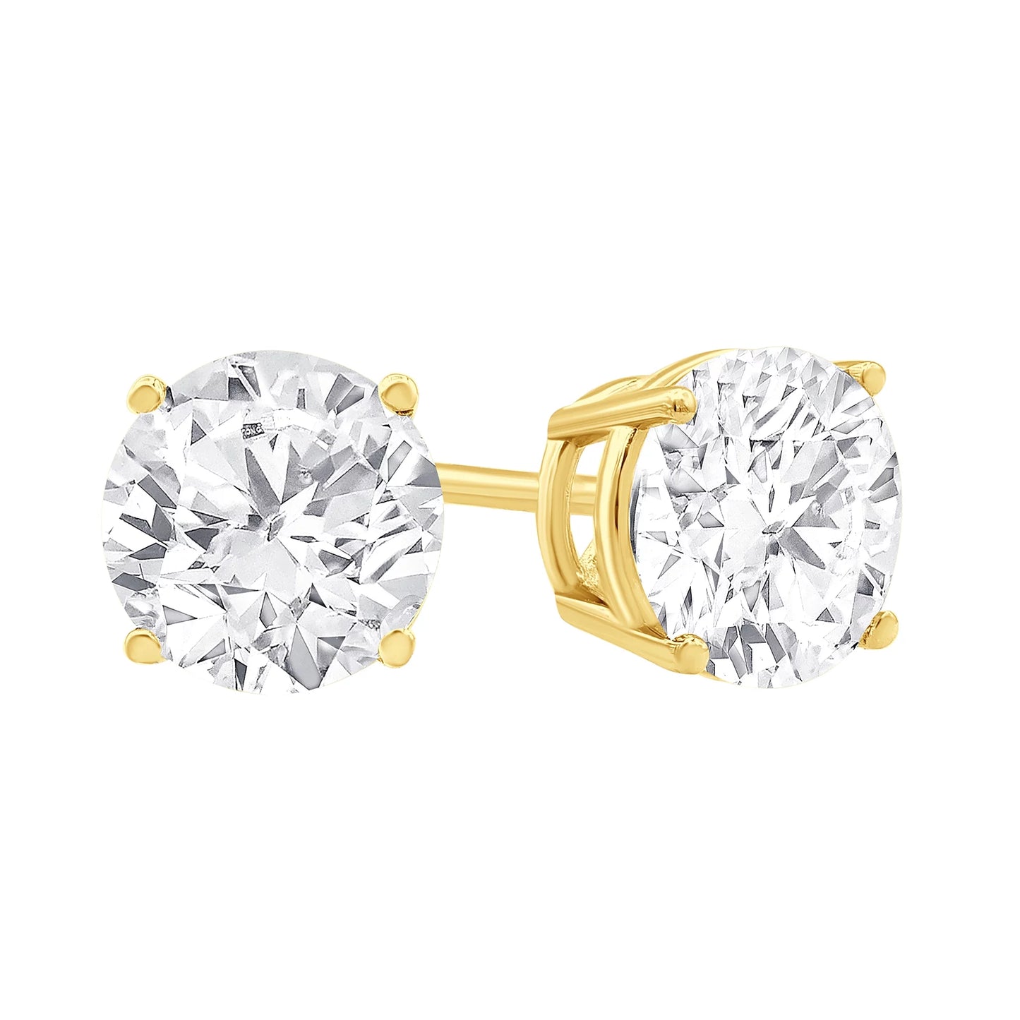 14K YELLOW GOLD LAB GROWN DIAMOND STUDS