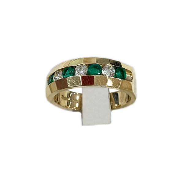 14k Yellow Gold Mens Emerald Ring