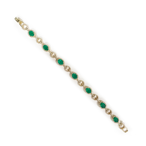 14k Yellow Gold Emerald Bracelet