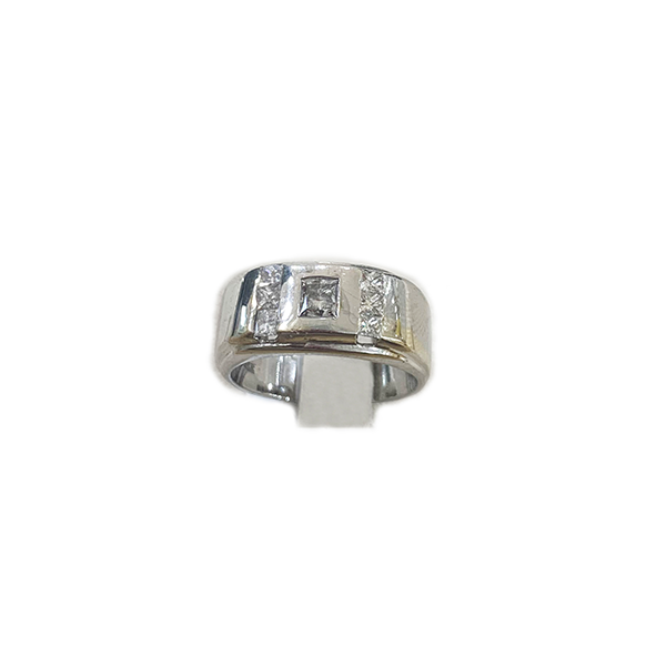 14k White Gold Mens Diamond Ring