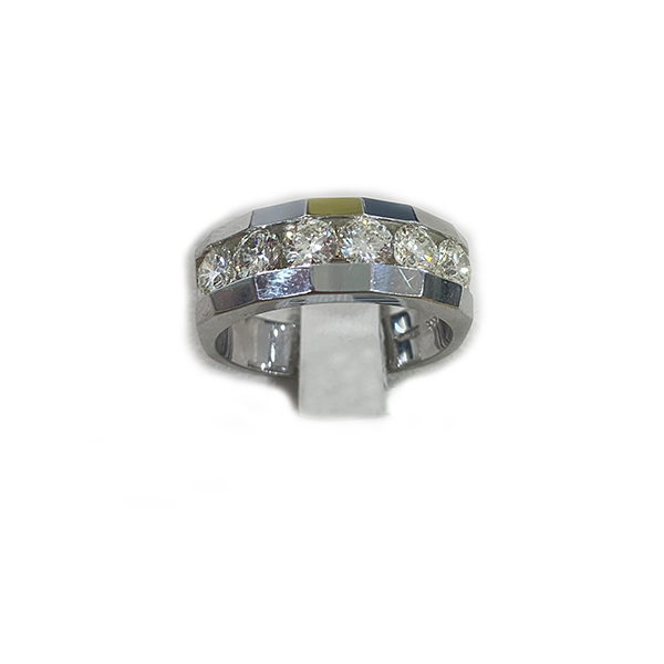 14k White Gold Mens Diamond Band