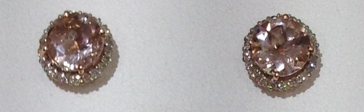 14k Rose Gold Morganite Earring