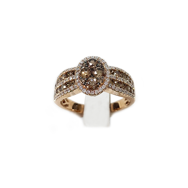 14k Rose Gold Brown Diamond Ring