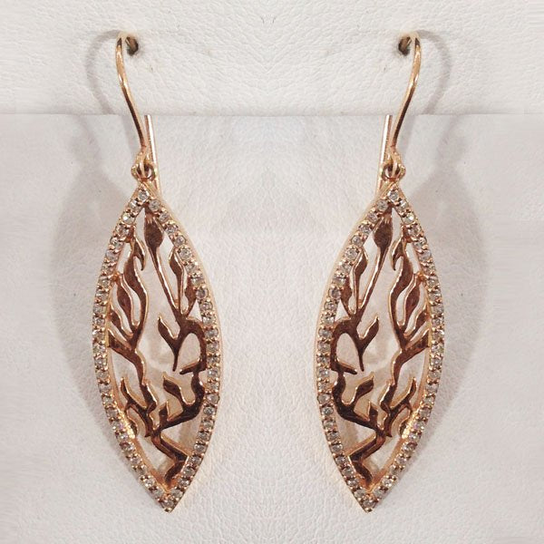14k Rose Gold Diamond Earrings