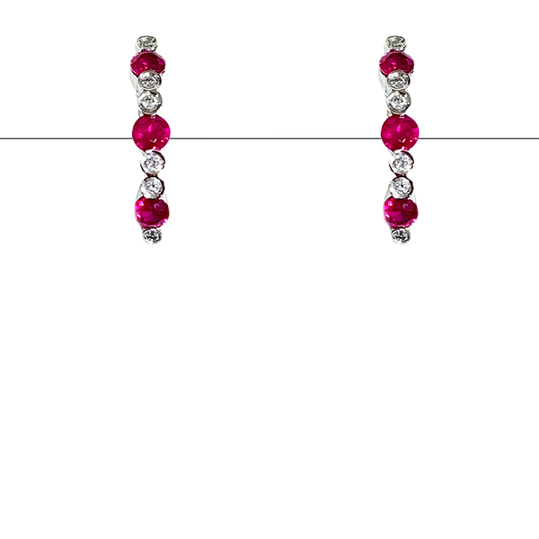 14k White Gold Ruby Earrings