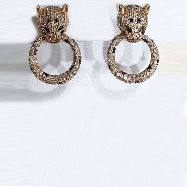 14k Rose Gold Brown Diamond Earring