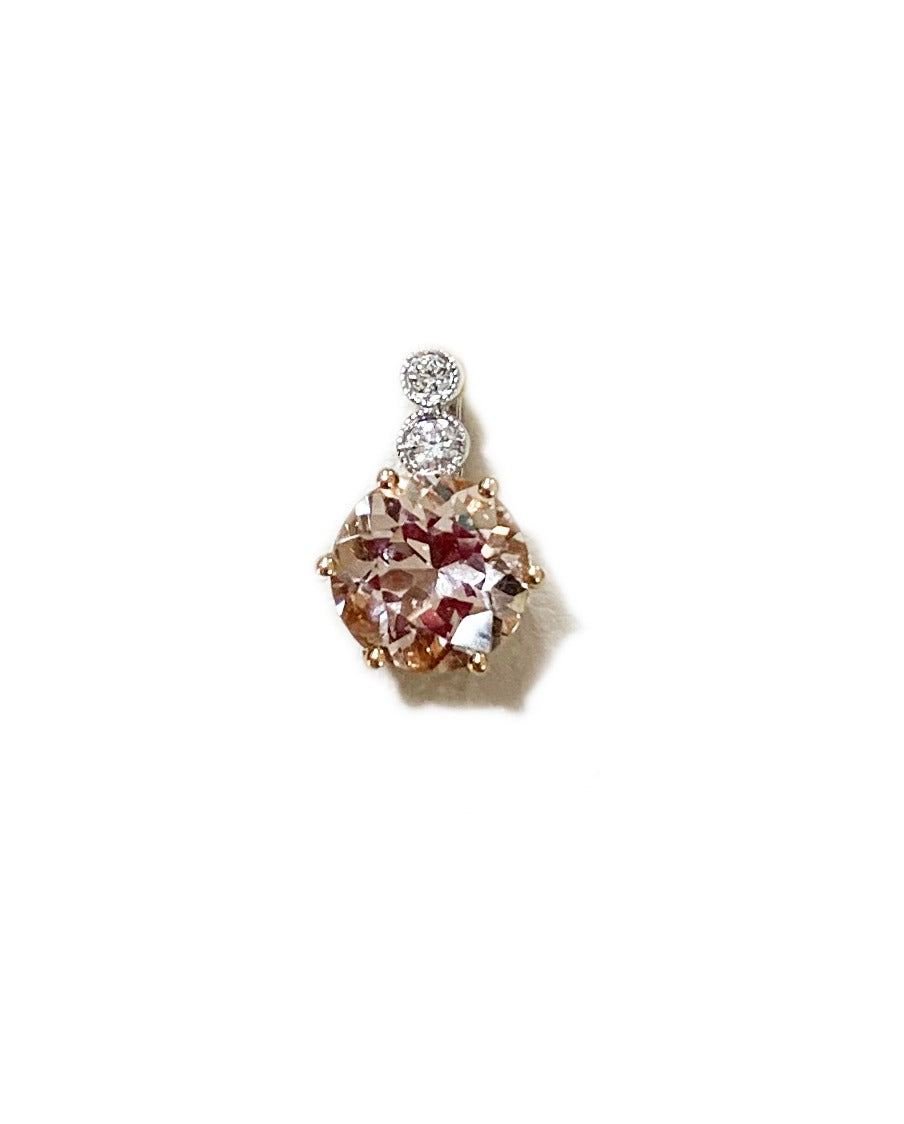 18k 2 Tone Morganite Pendant