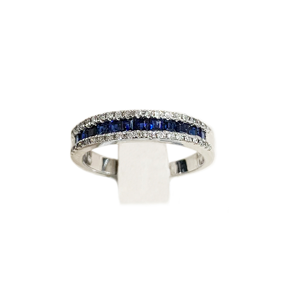 14k White Gold Sapphire Band