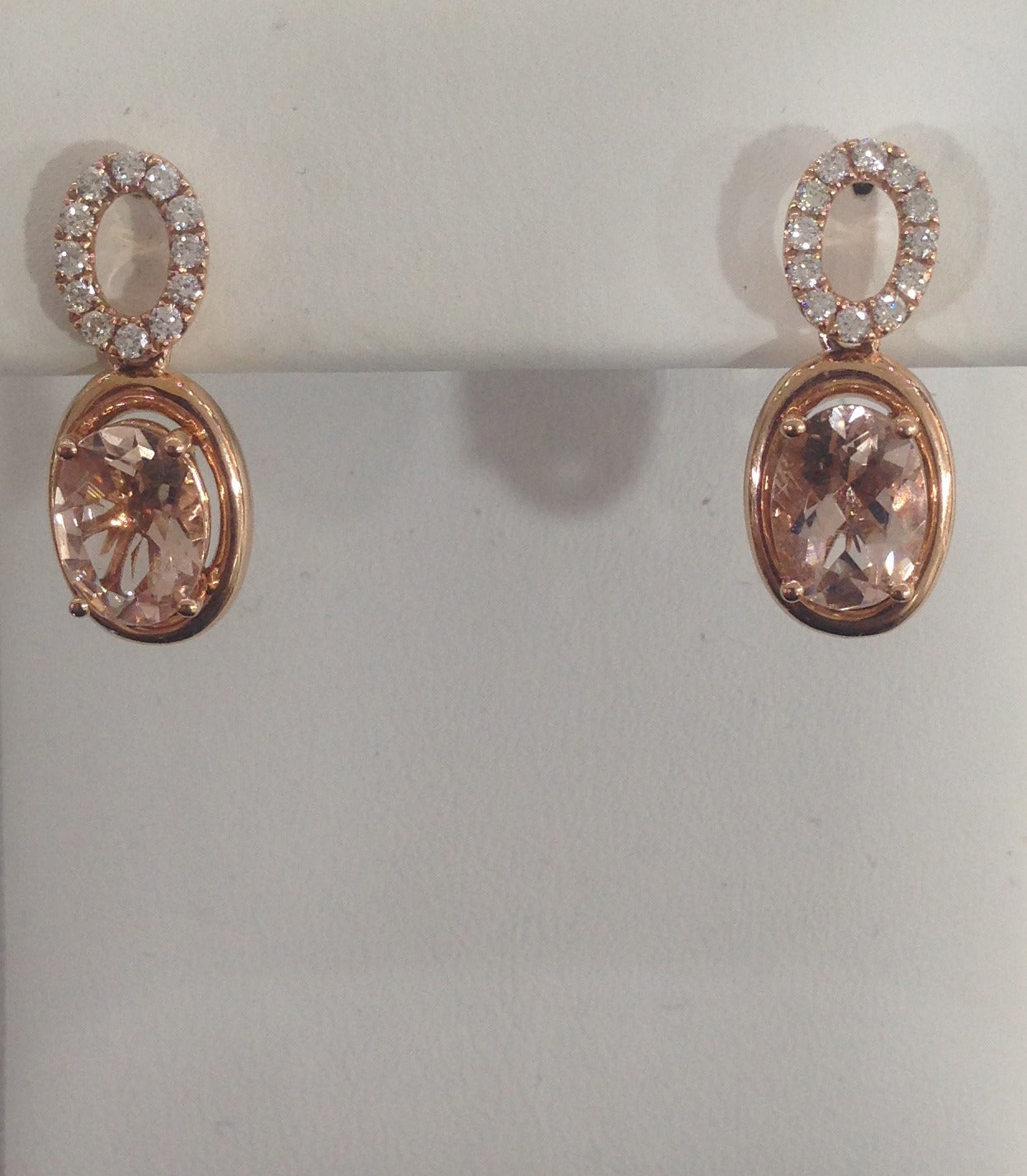 14k Rose Gold Morganite Earrings