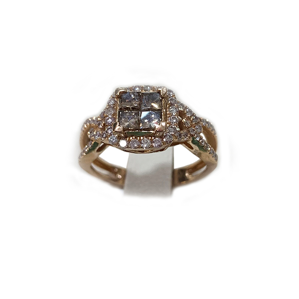14k Rose Gold Brown Diamond Ring