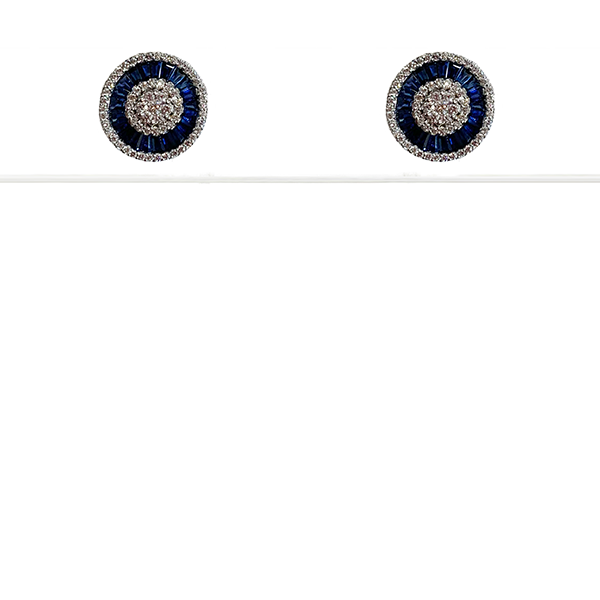 14k White Gold Sapphire Earrings