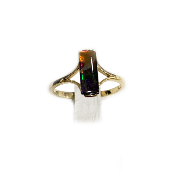 14k Yellow Gold Ammolite Ring