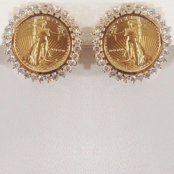 14k Yellow Gold Diamond Earrings
