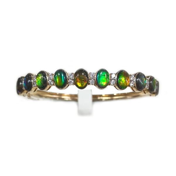 Sterling Silver Ammolite Bangle