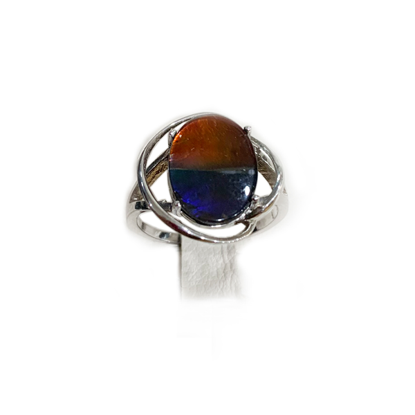 Sterling Silver Ammolite Ring