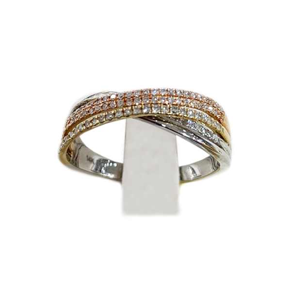 14k Tri-Tone Diamond Ring