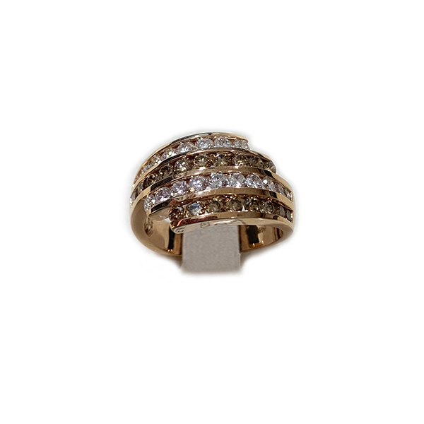 14k Rose Gold Brown Diamond Ring