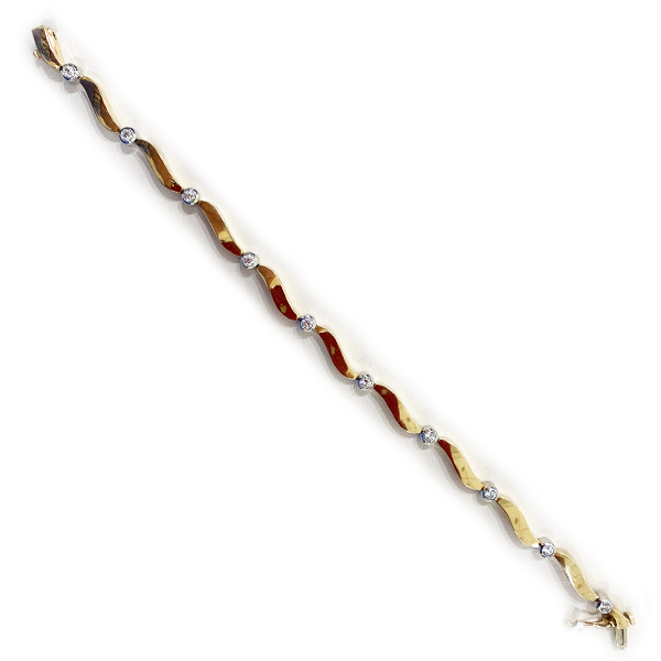 14k Two Tone Diamond Bracelet
