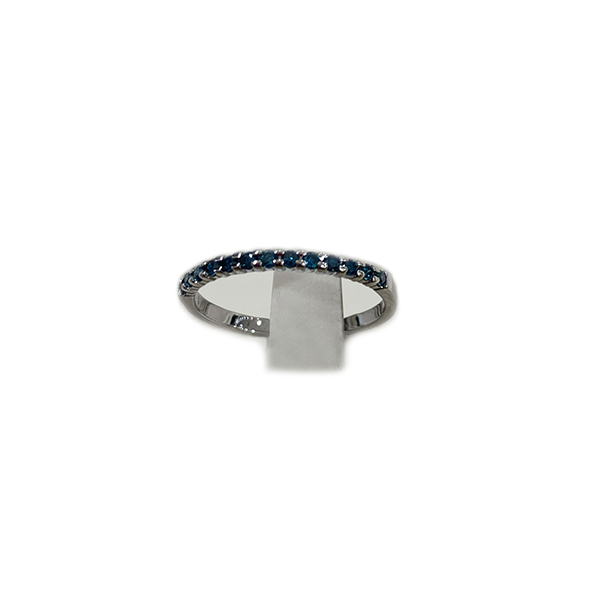 14k White Gold Blue Diamond Band