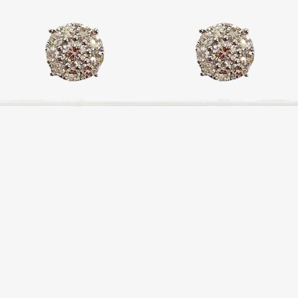 14k White Gold Diamond Earrings