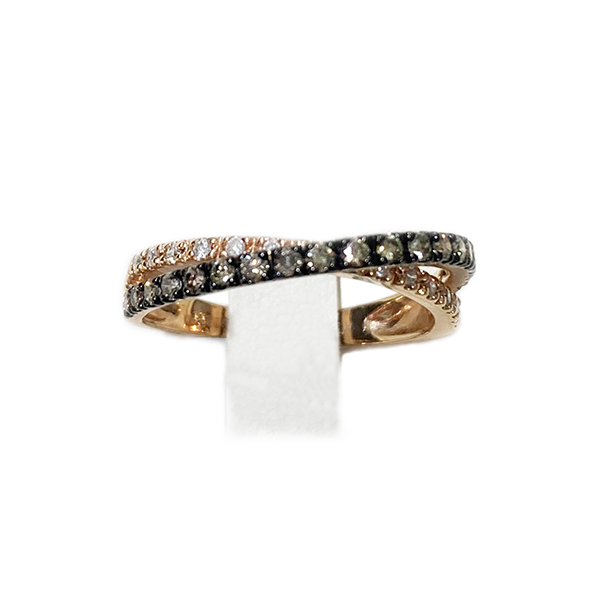 14k Rose Gold Brown Diamond Ring