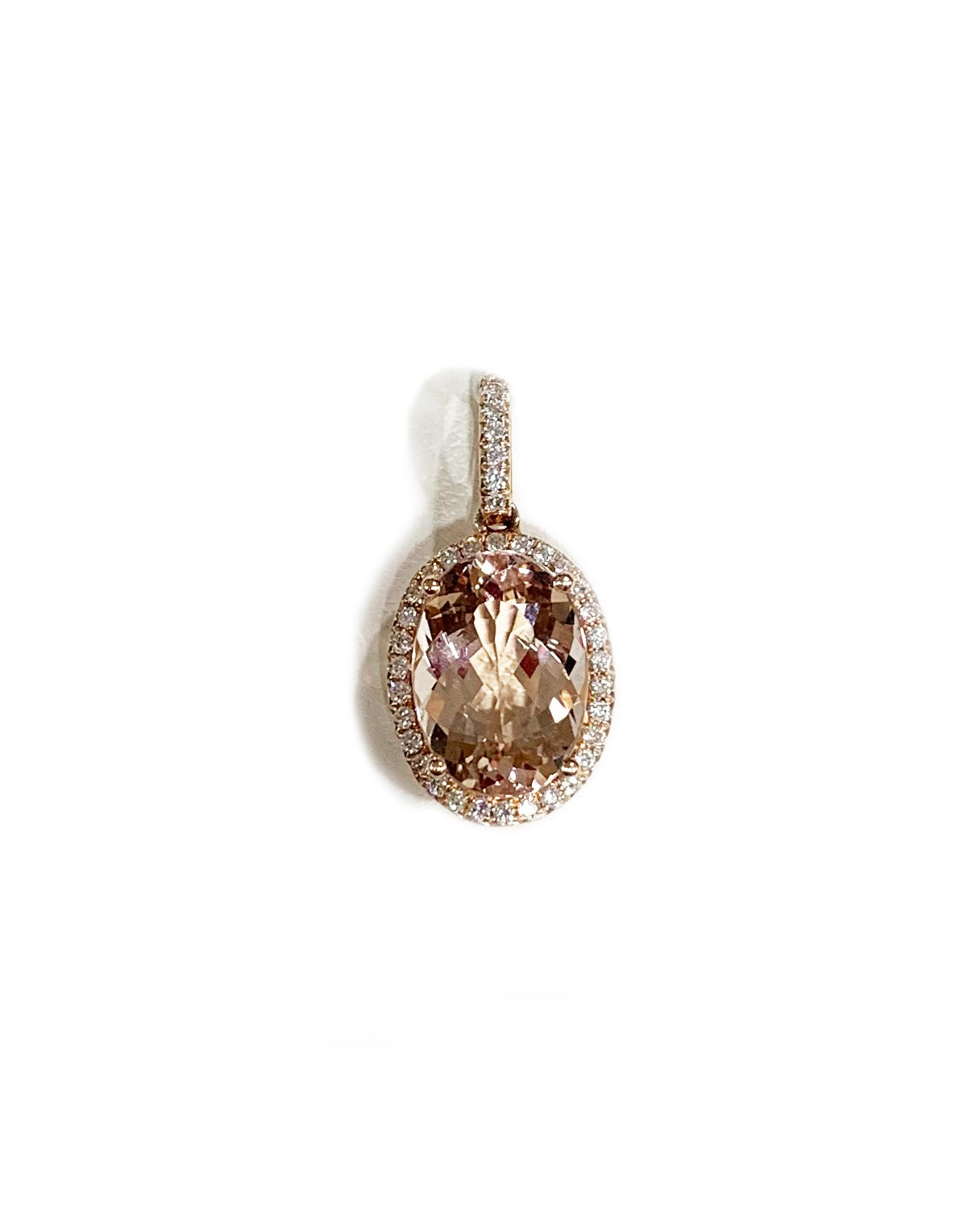 14k Rose Gold Morganite Pendant