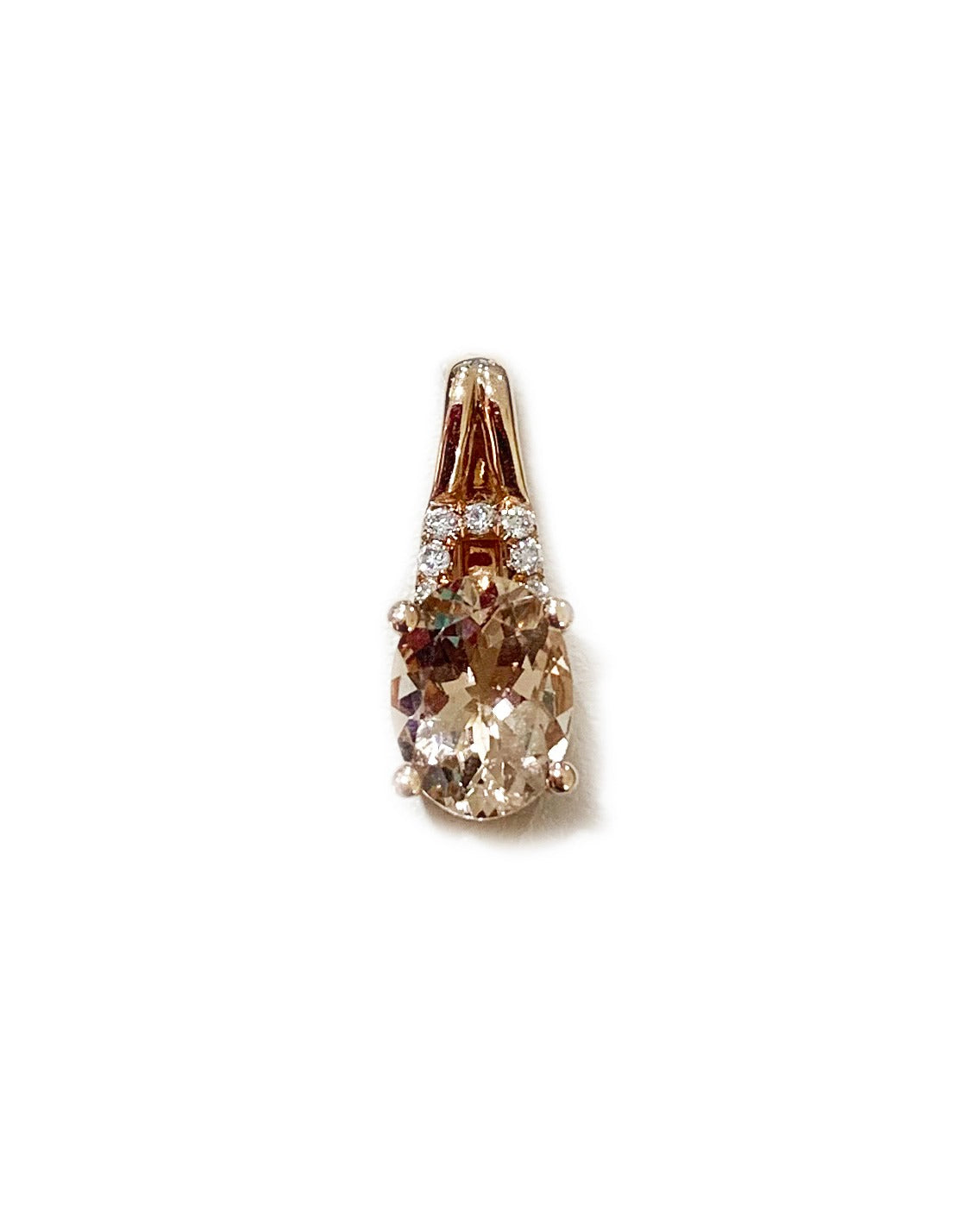 14k Rose Gold Morganite Pendant
