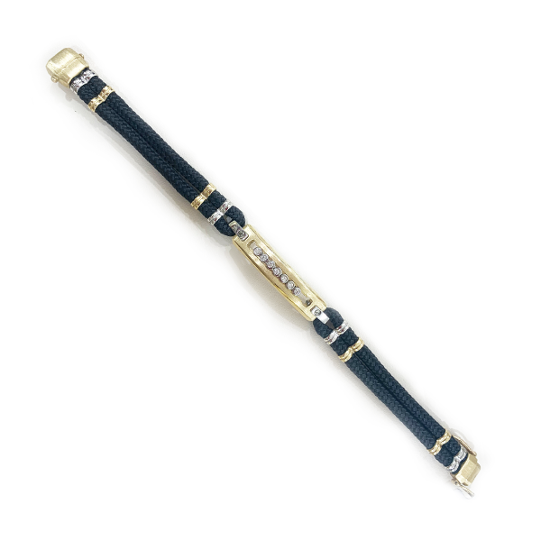 14k Two Tone Mens Diamond Bracelet